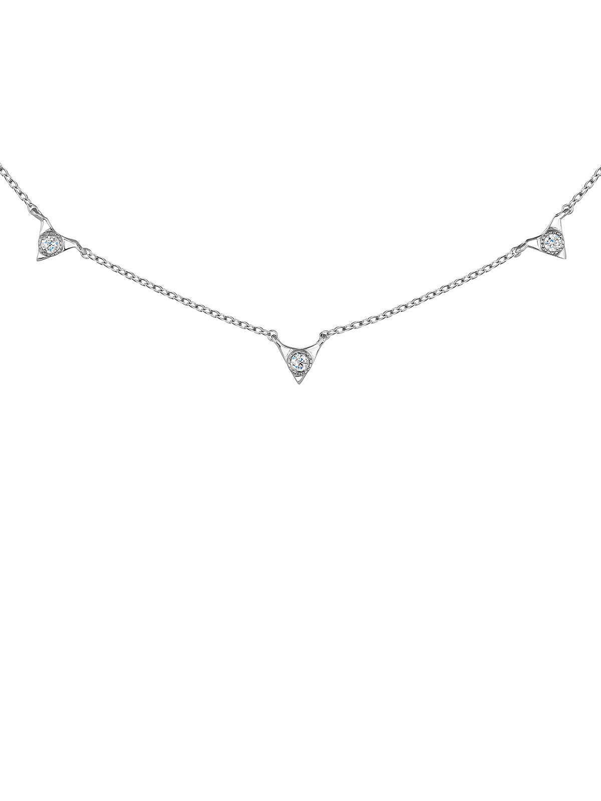 9K White Gold Necklace with Diamonds
