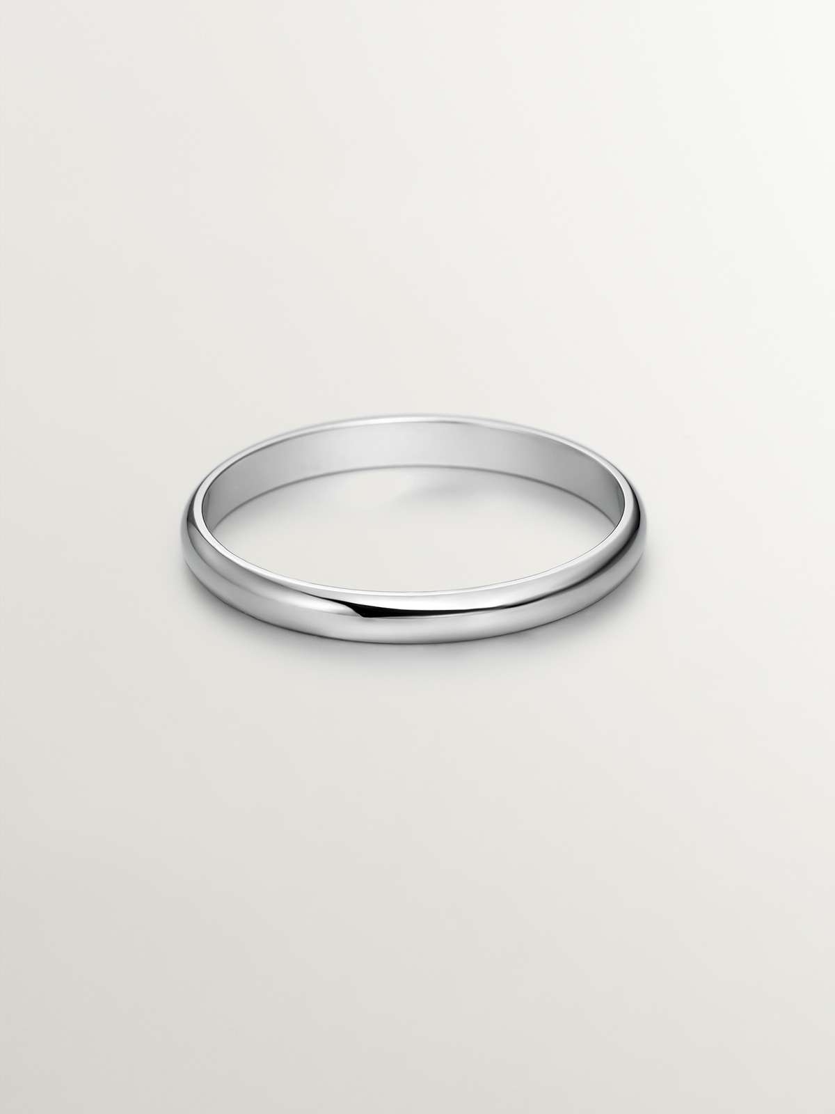 Alliance demi-ronde en or blanc de 2,50 mm