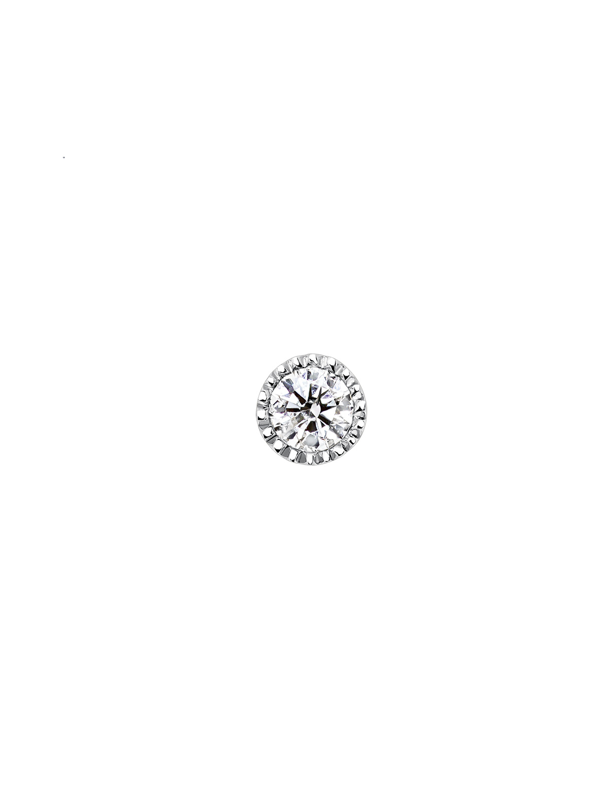 18K white gold single earring with diamond