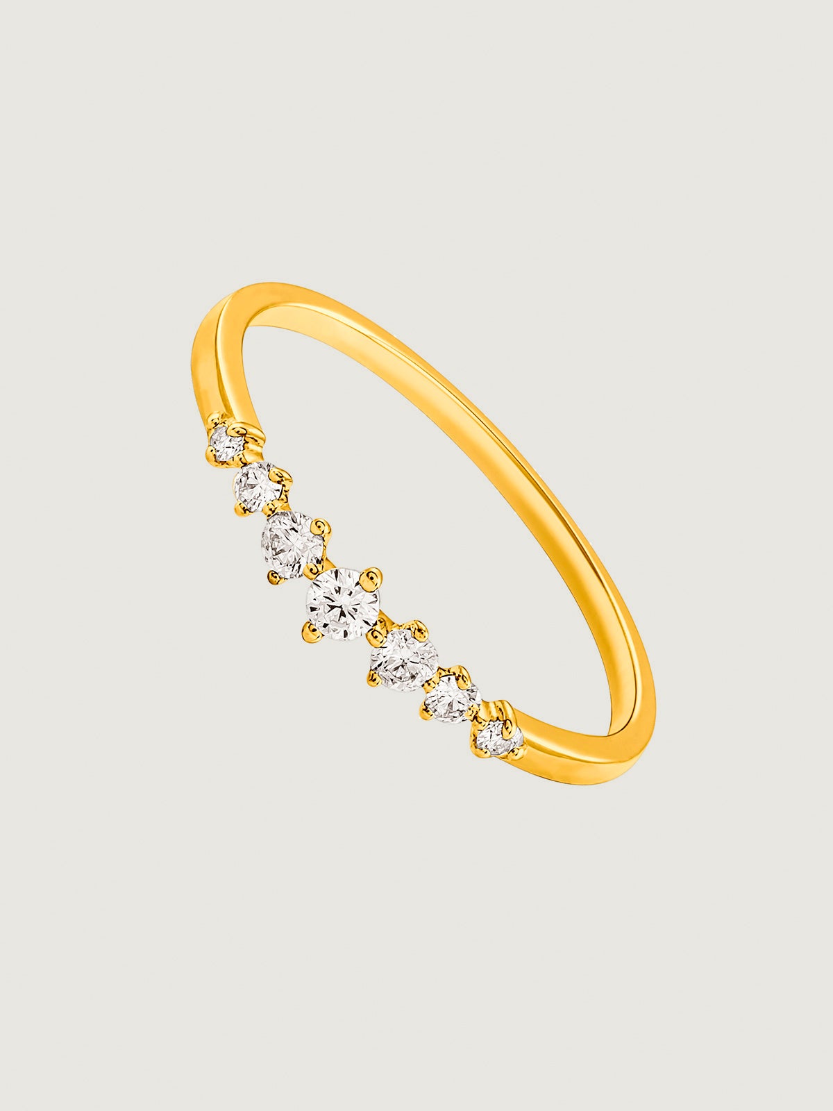 18K Yellow Gold Ring with Diamonds