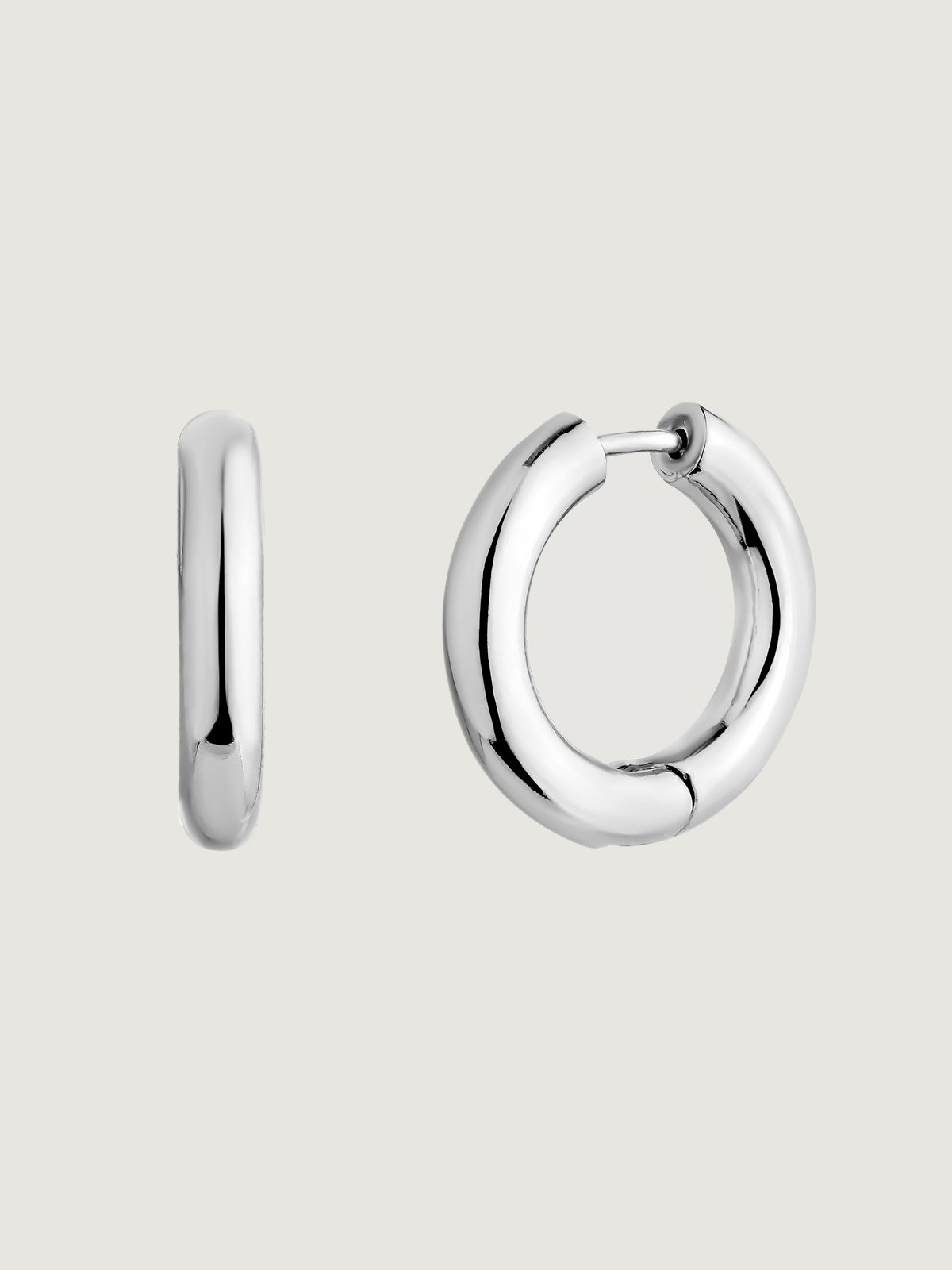 Medium-sized 925 silver hoop earrings