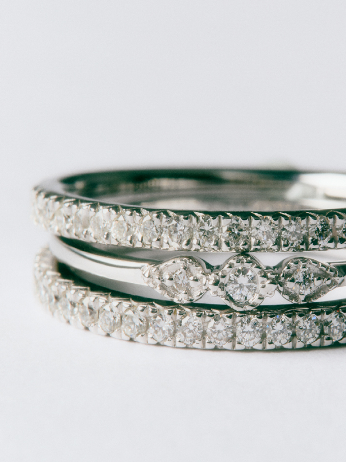 Look Diamonds triplet and wedding rings