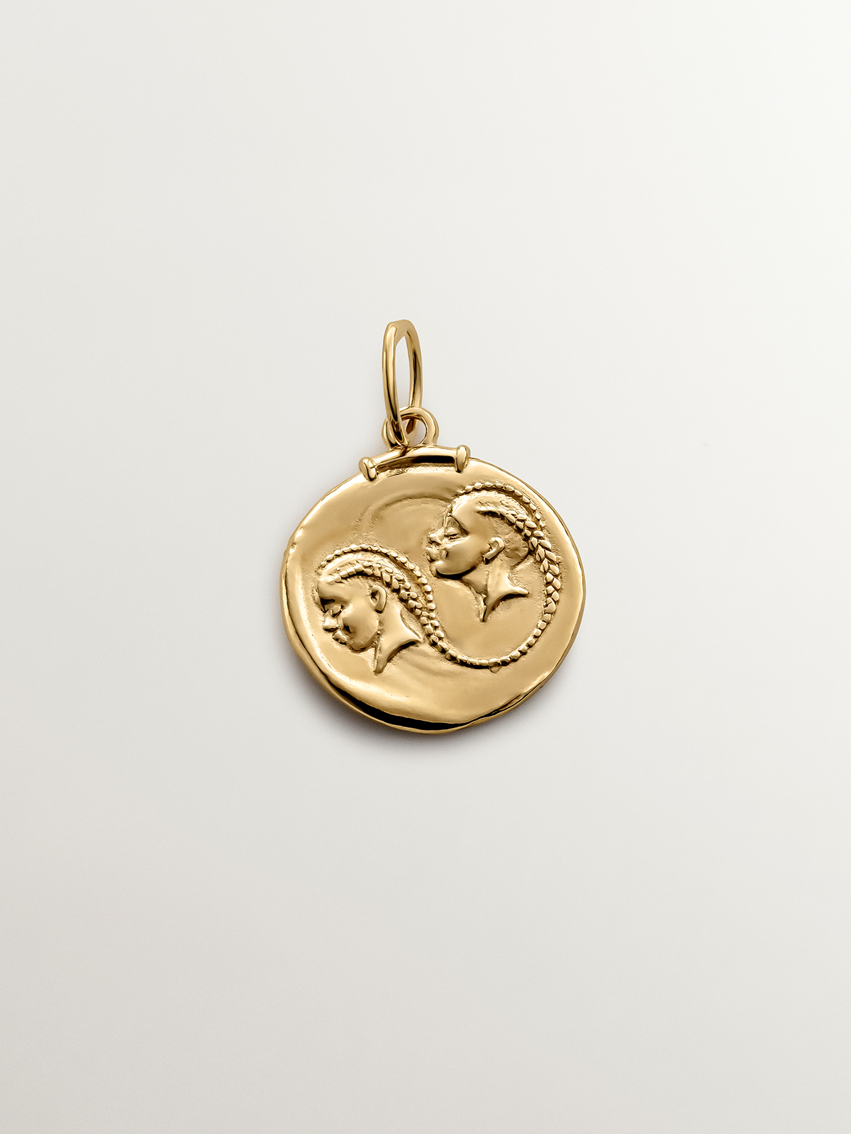 Gemini Charm made of 925 silver, bathed in 18K yellow gold