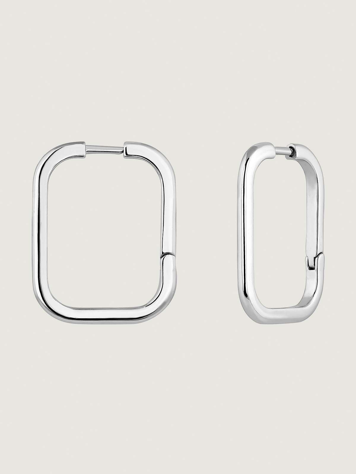 Pendientes de aro cuadrados grandes de plata 925