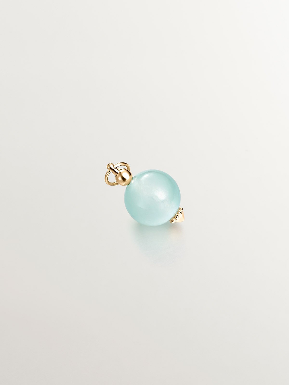 Blue Jade Charm with 925 silver ring