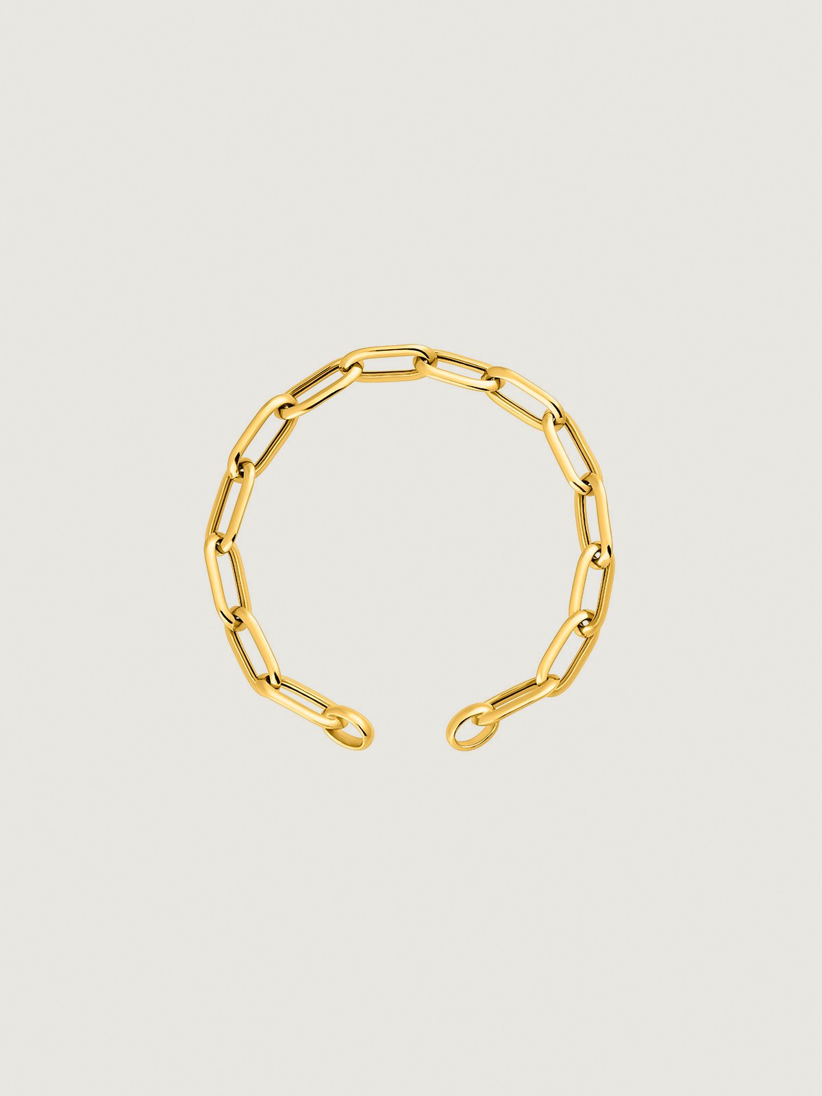 Rectangle Forza link bracelet made from 925 silver coated in 18K yellow gold