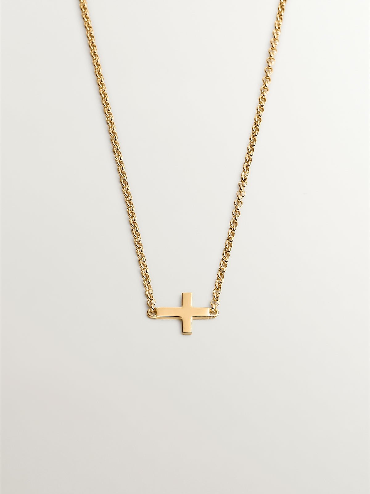 Colgante de plata 925 bañada en oro amarillo de 18K con cruz
