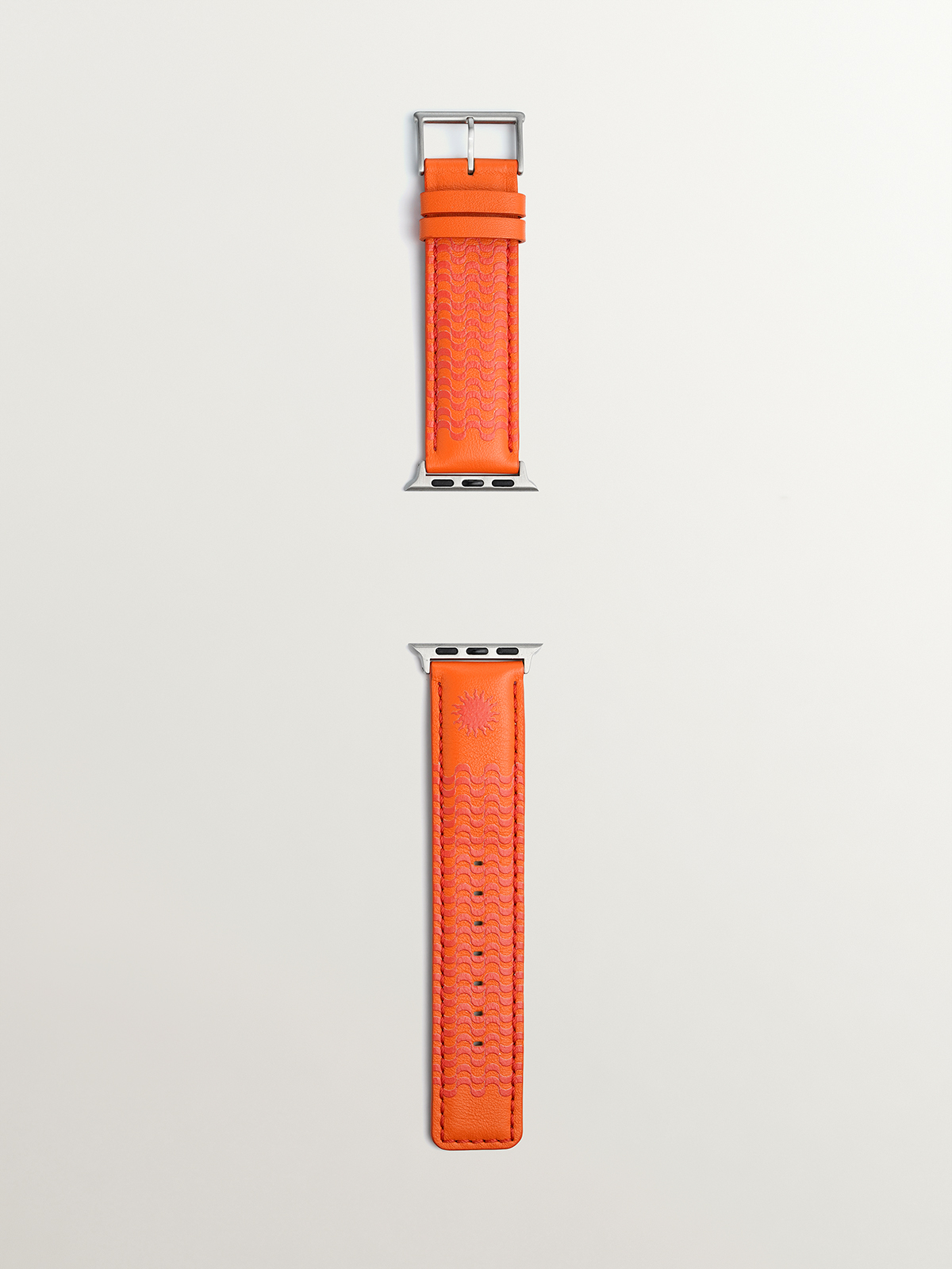 Belch Apple Watch en cuir orange avec semelles imprimées