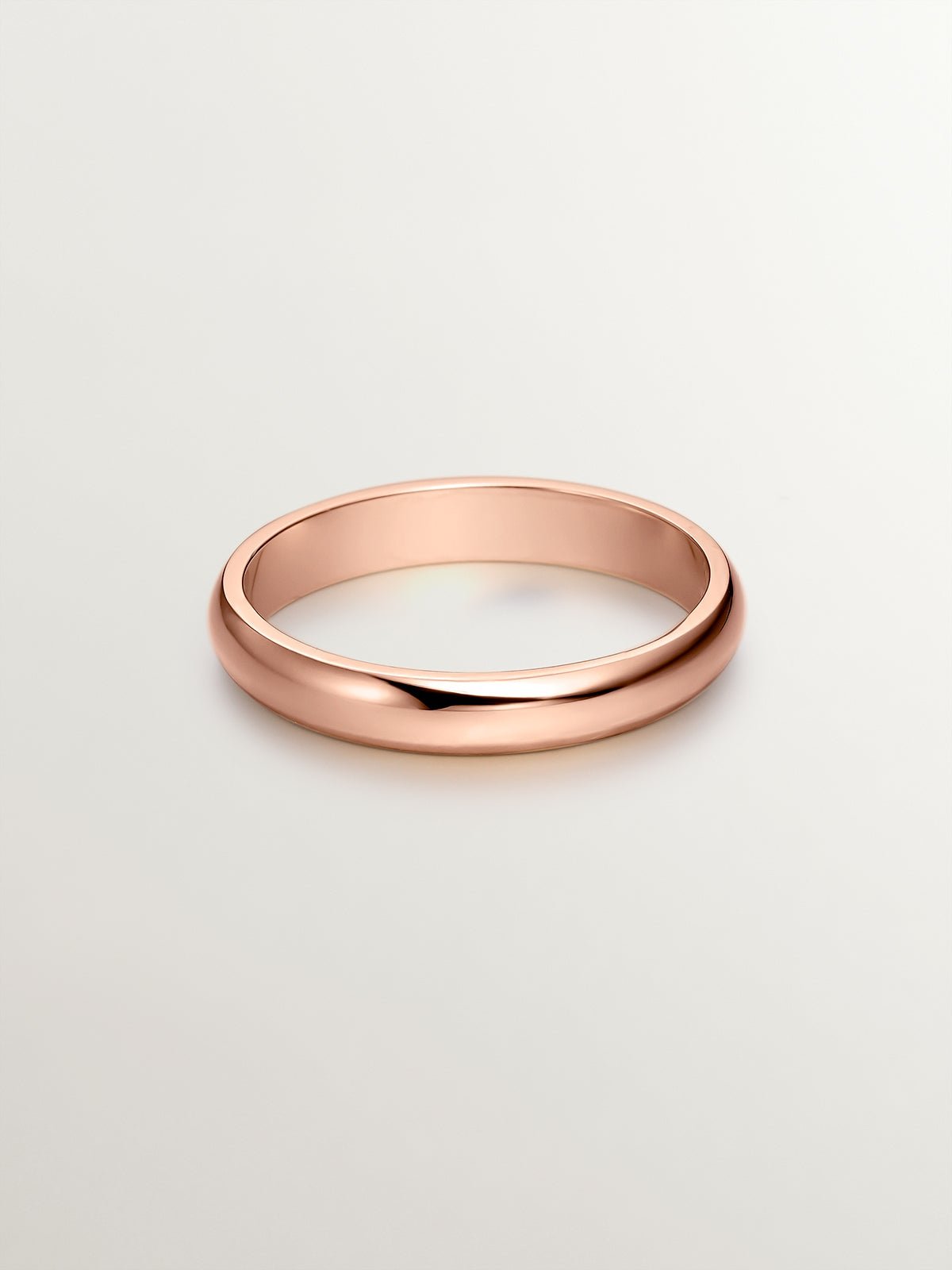 Alianza de oro rosa de 18k de media caña 3,15mm