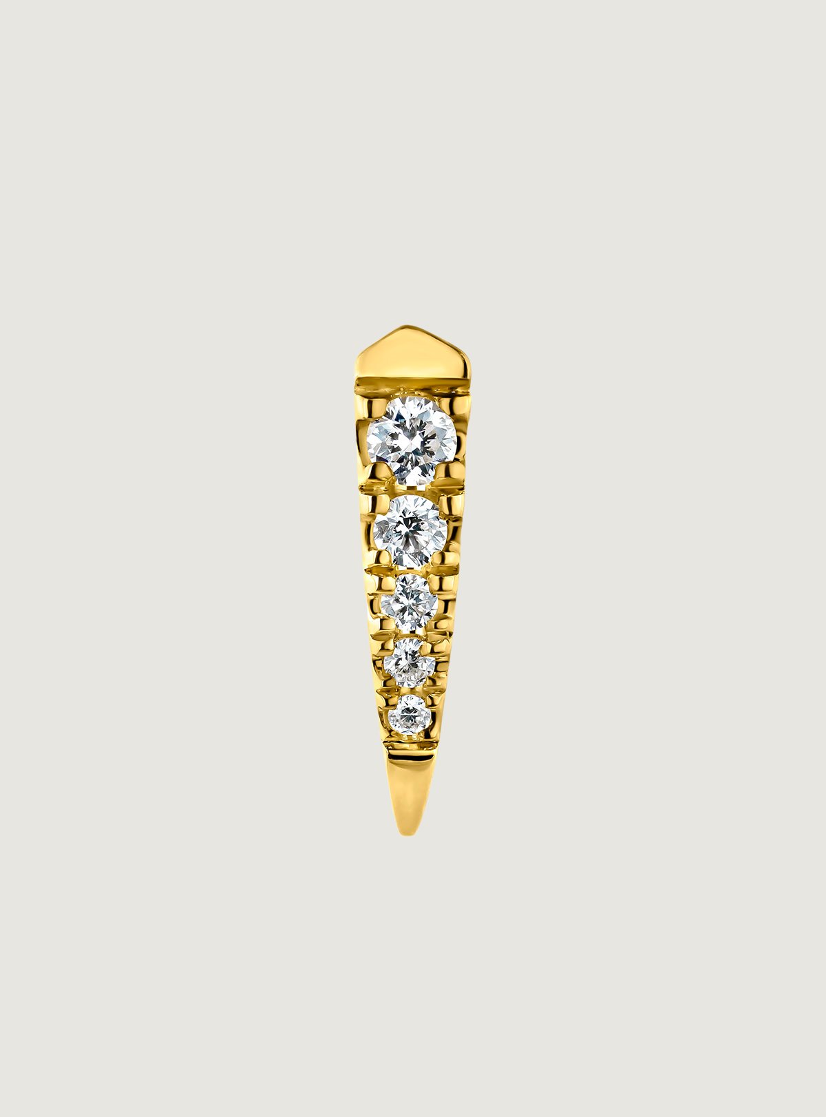 Boucle d'oreille individuelle en or jaune 18 carats avec des diamants.
