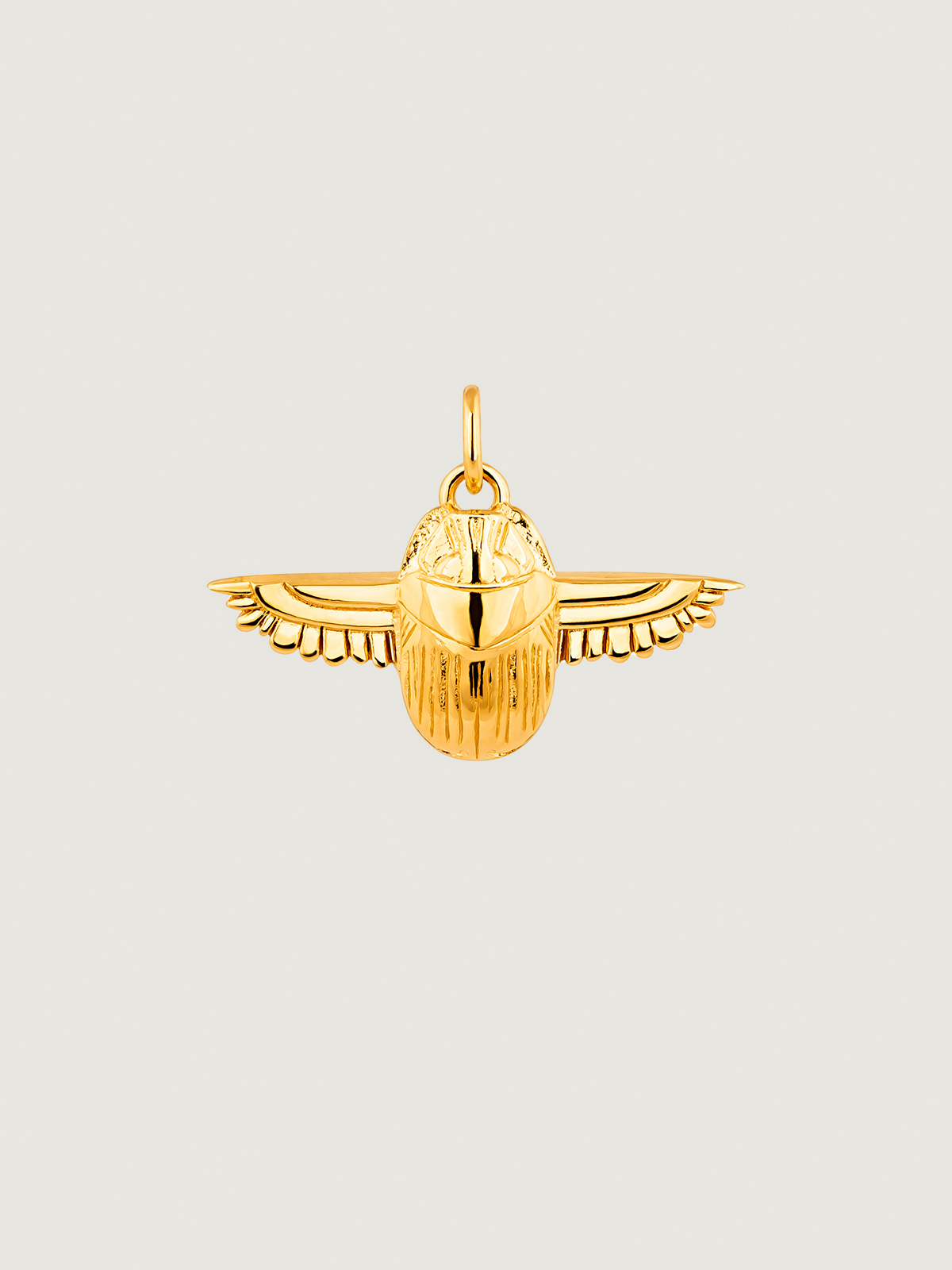 Charme en argent 925 plaqué en or jaune 18K avec scarabée égyptien
