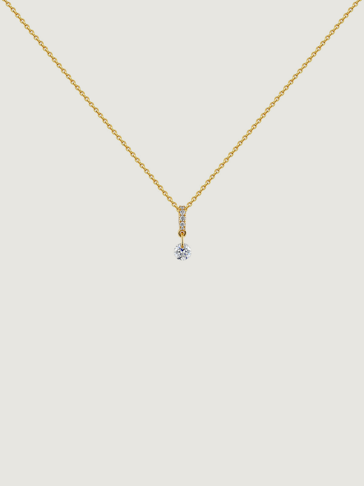 18K yellow gold pendant with 0.098 cts diamonds