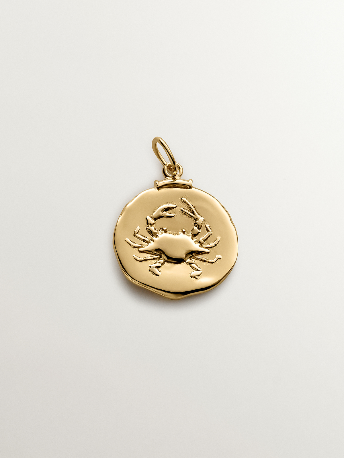 925 Silver Cancer Charm Plated in 18K Yellow Gold