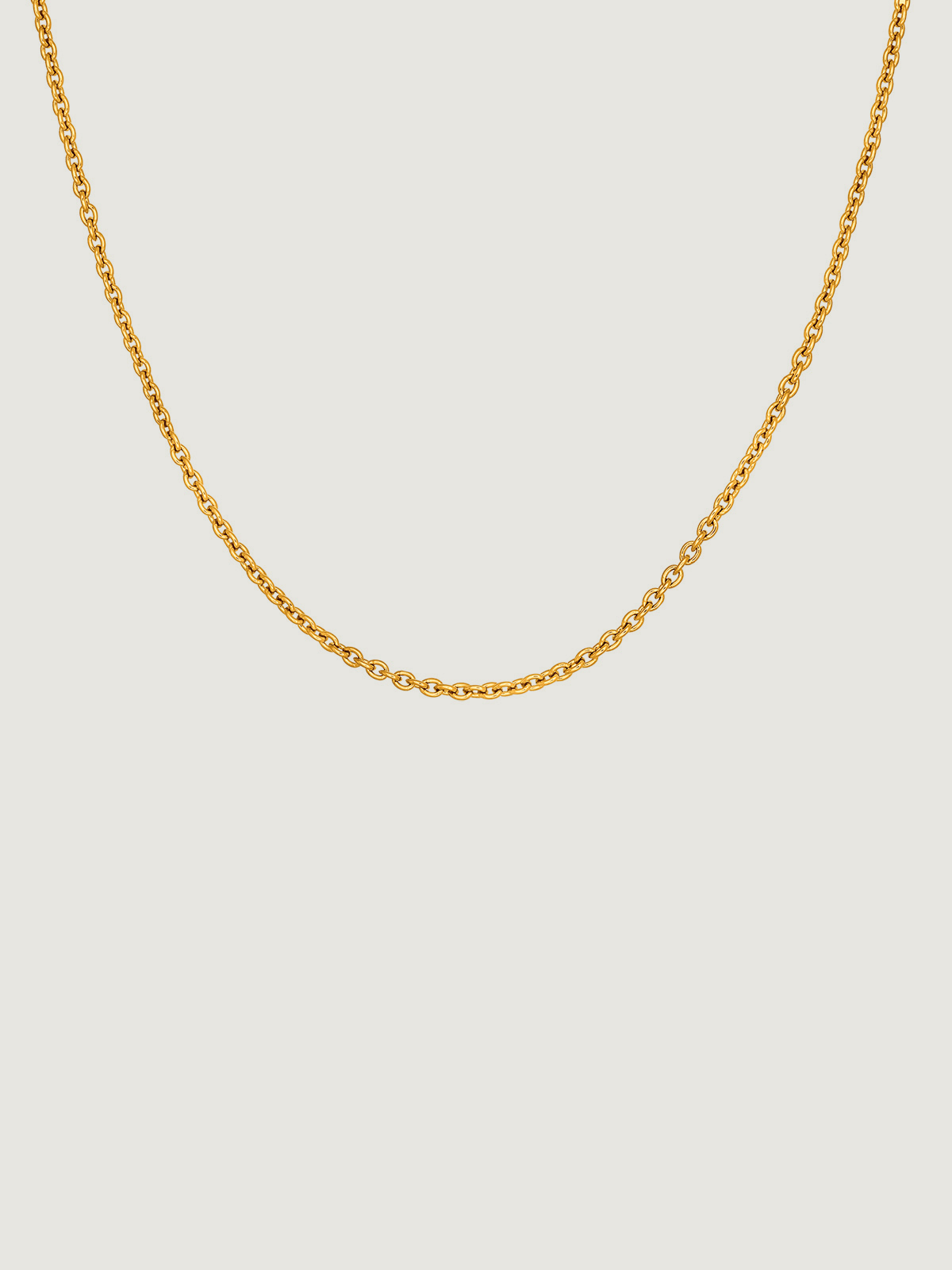 Cadena sencilla ajustable de plata 925 bañada en oro amarillo de 18 K