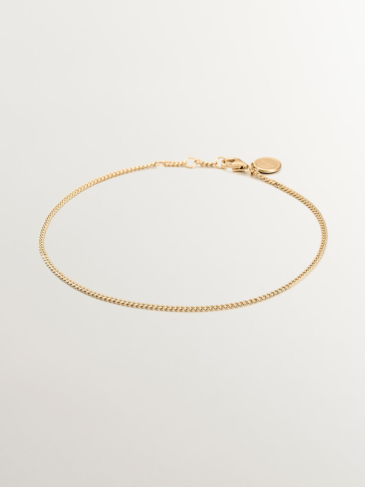 Pulsera tobillera de plata 925 bañada en oro amarillo de 18K
