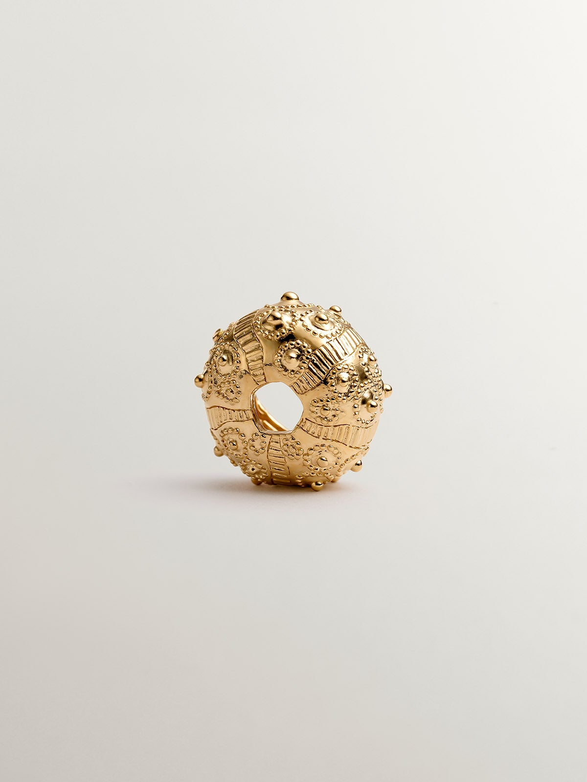 Charme en argent 925 plaqué en or jaune 18K en forme d'oursin