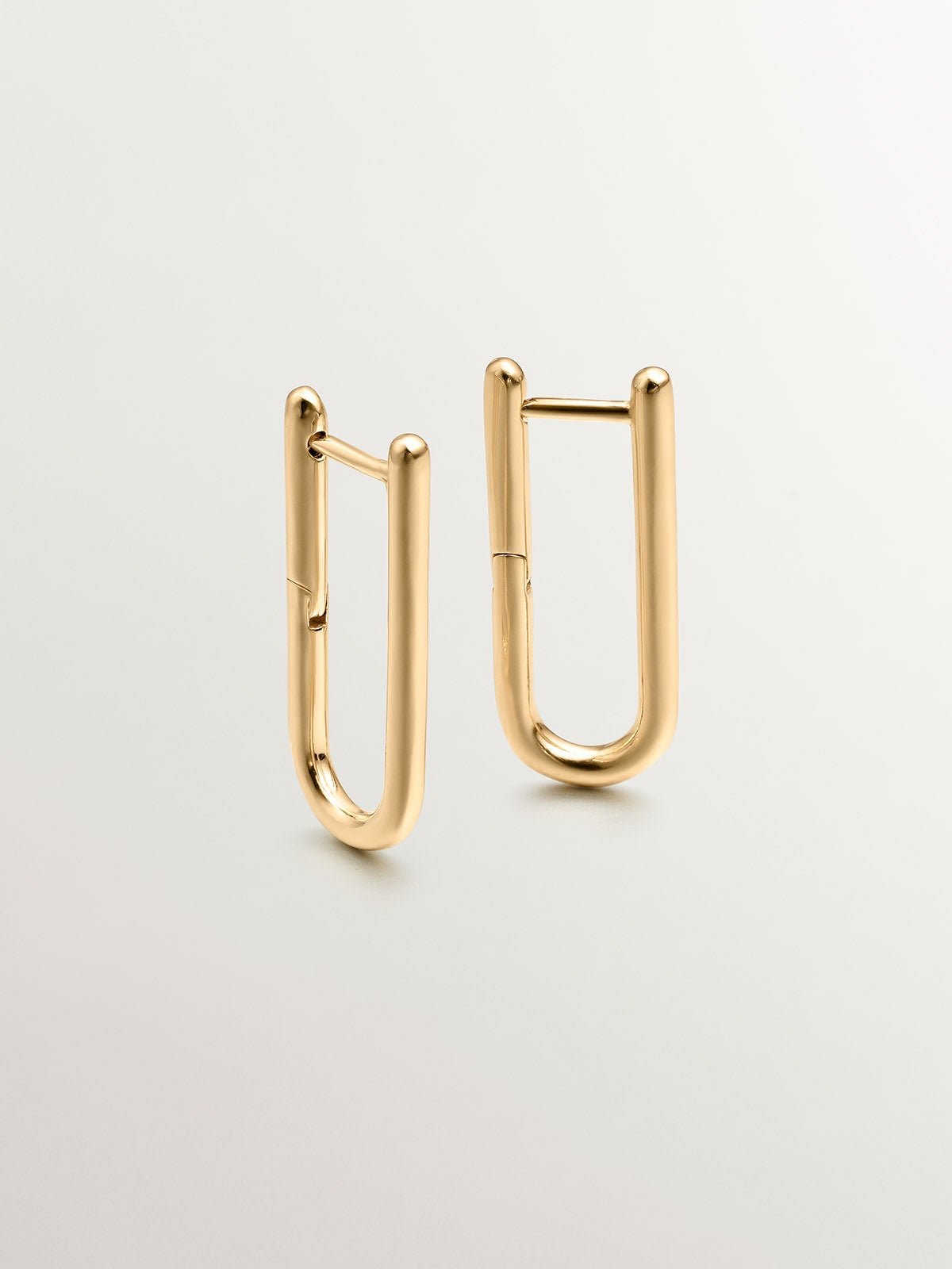 Pendientes de aro largo de plata 925 bañada en oro amarillo de 18K