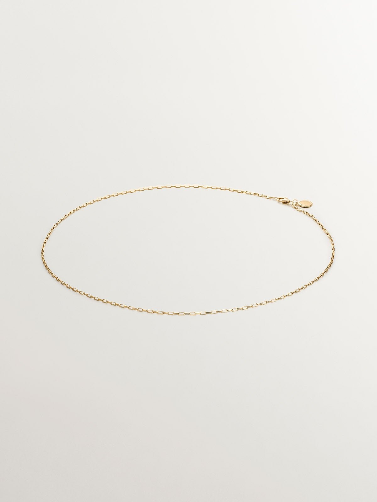 Cadena de plata 925 bañada en oro amarillo de 18K con eslabones rectangulares