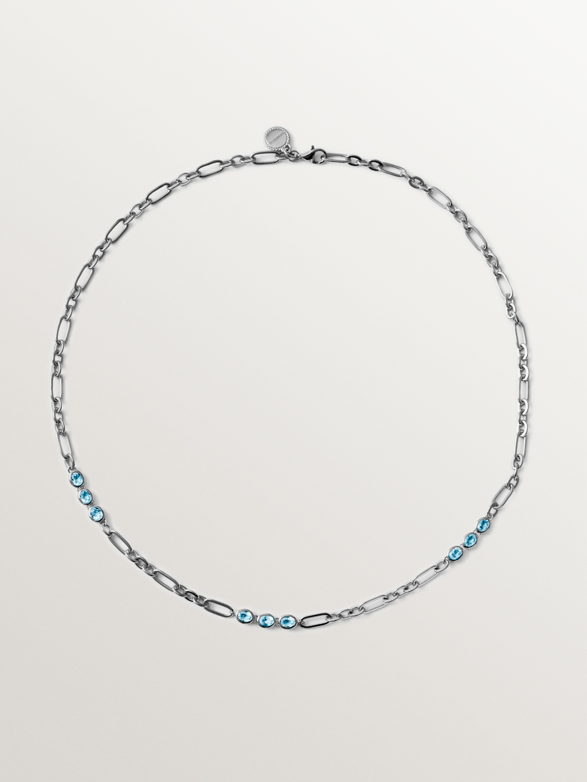 Collar de plata 925 con topacios azul sky