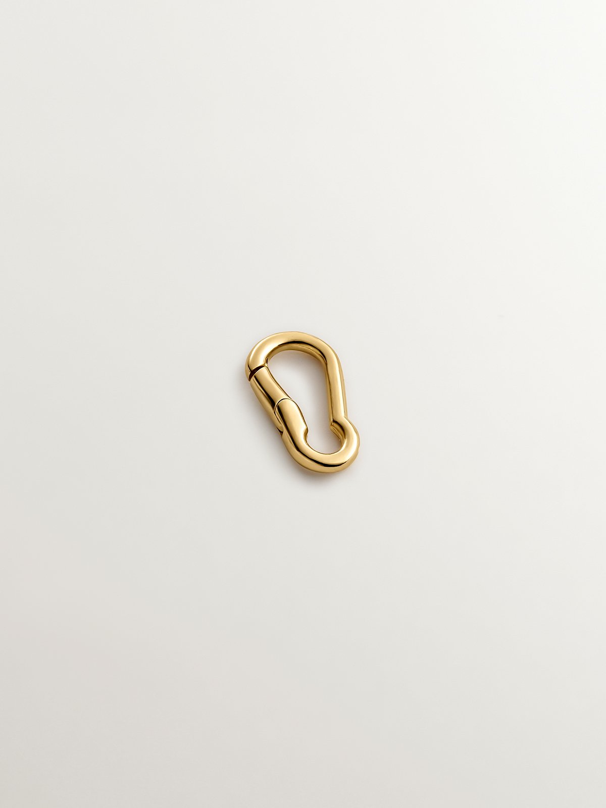 925 Silver carabiner charm plated in 18K yellow gold
