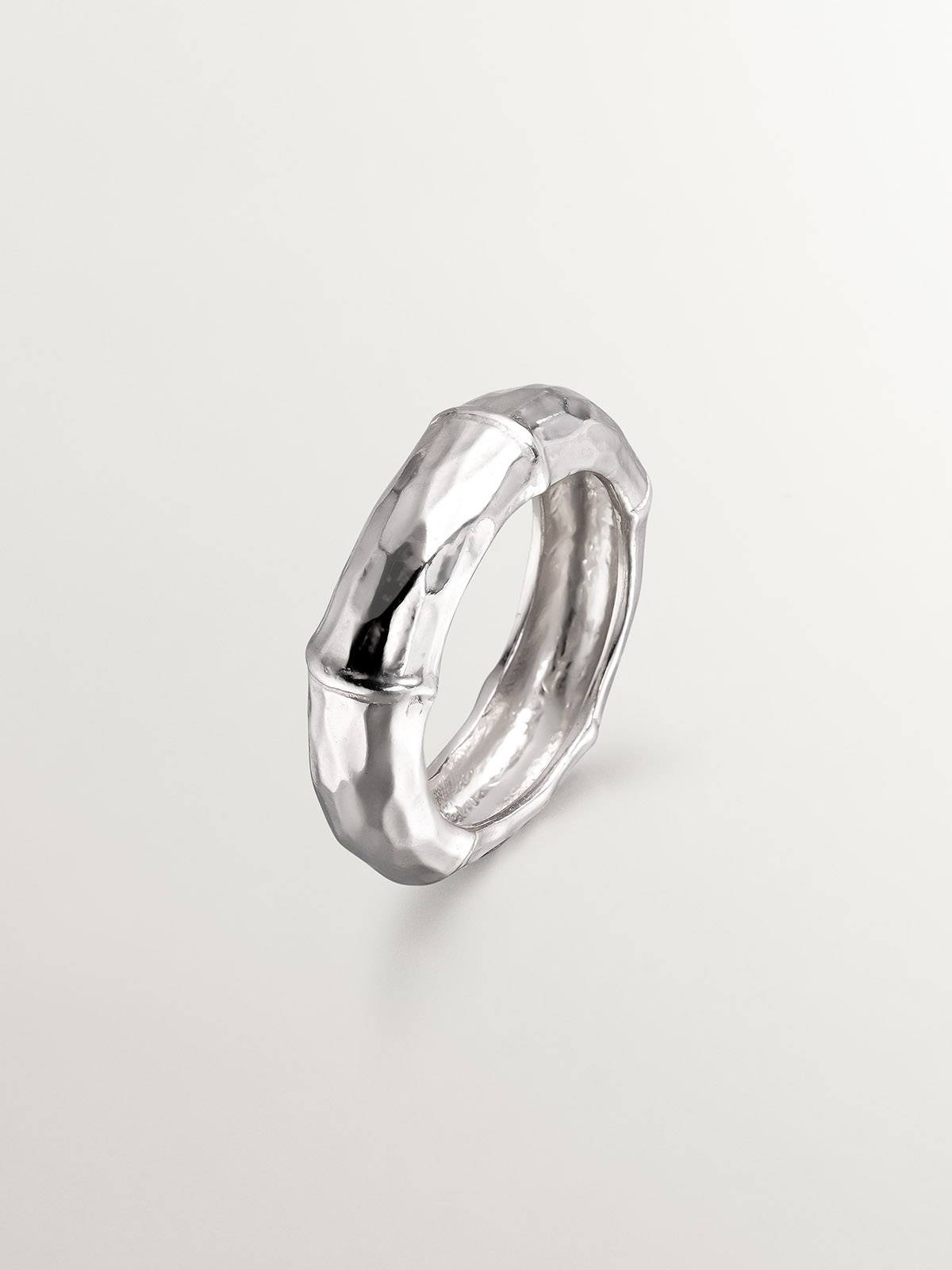 925 Silver ring with bamboo texture