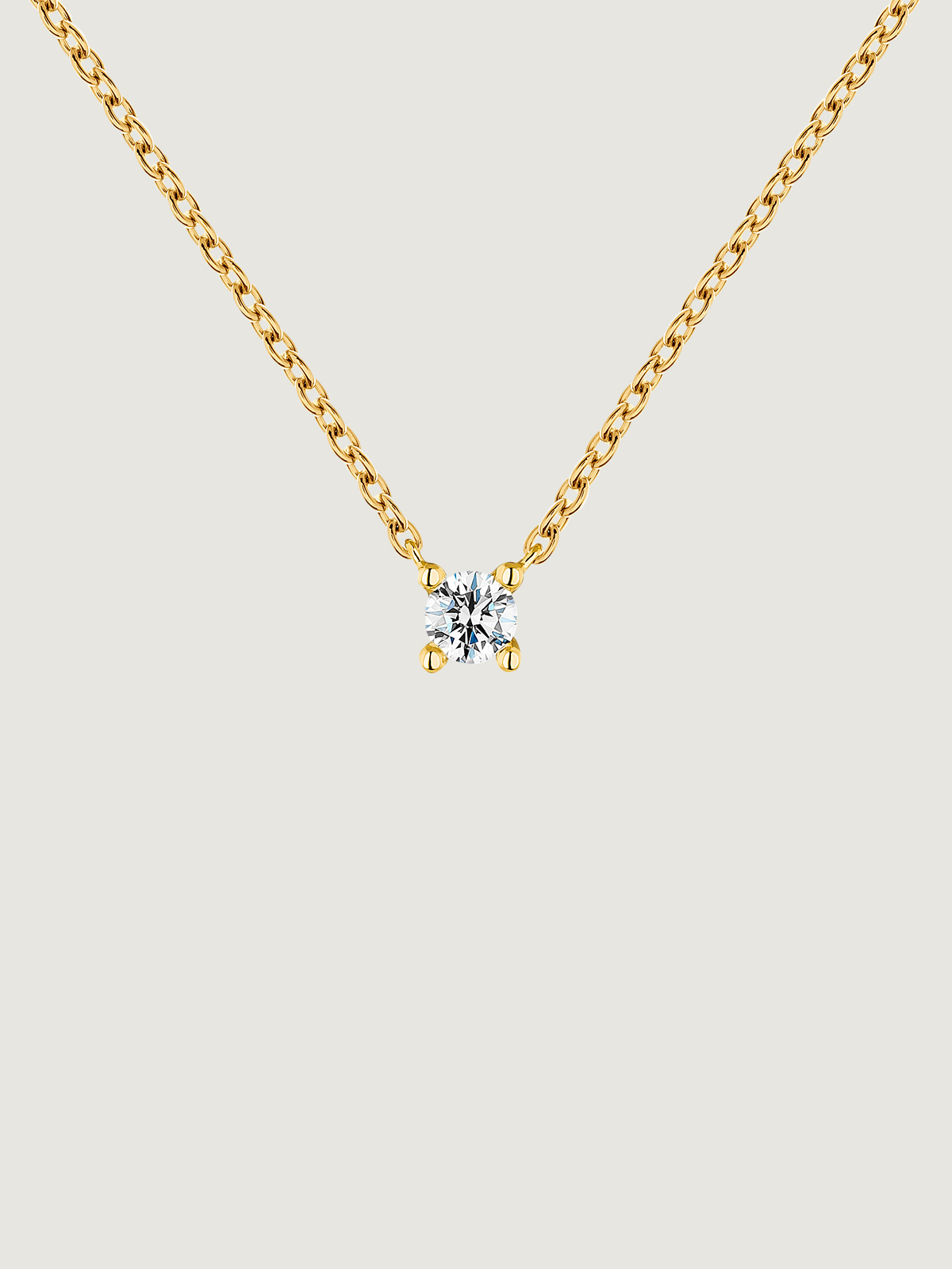 18K yellow gold pendant with 0.1 cts diamond