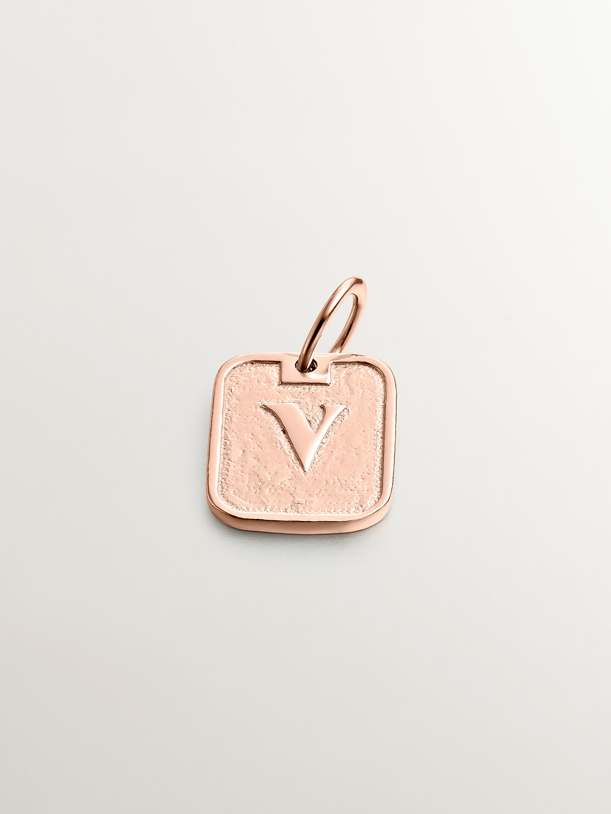 925 silver charm bathed in 18k rose gold with number 5