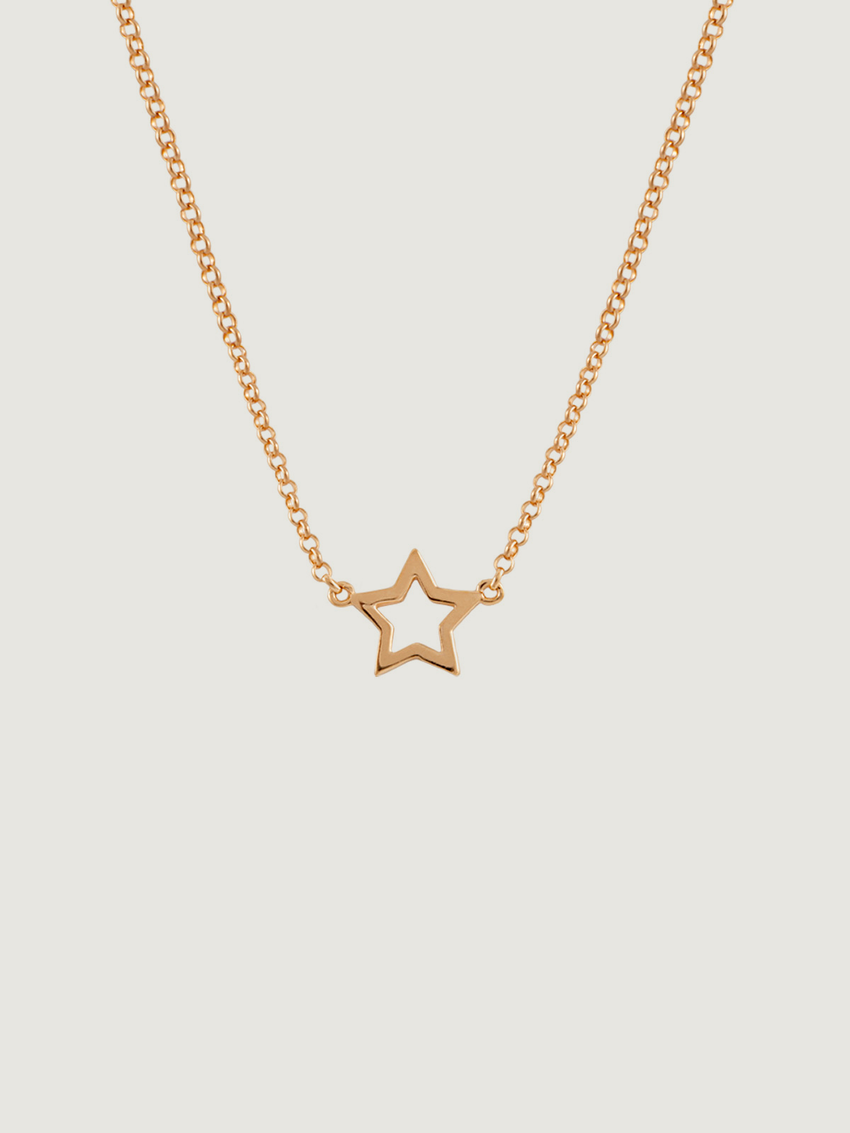 925 Silver pendant bathed in 18K rose gold with star