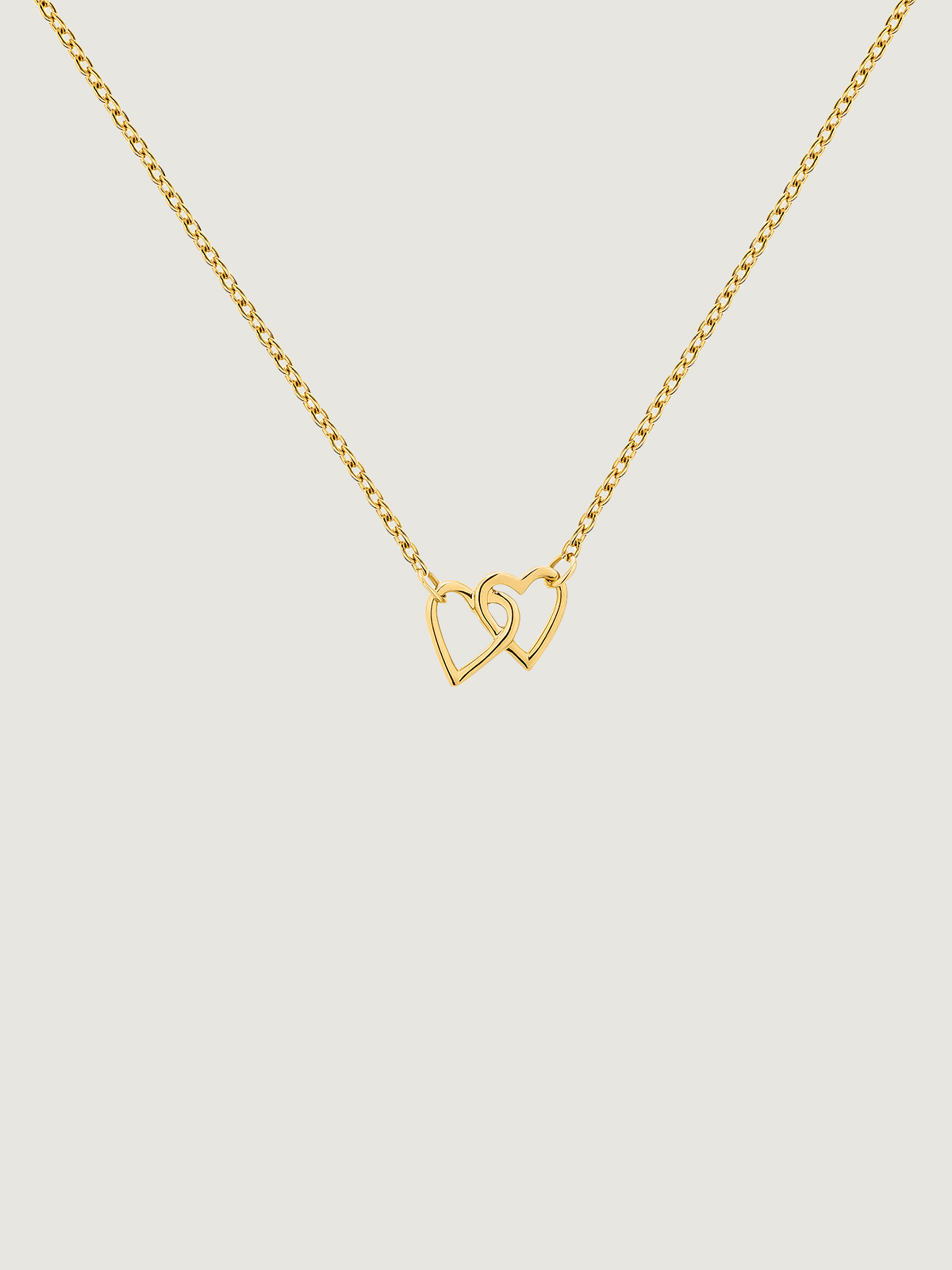 9K yellow gold pendant with interlocking hearts