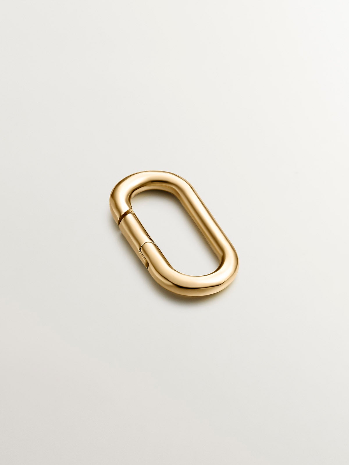 Mousqueton ovale en argent 925 plaqué or jaune 18K