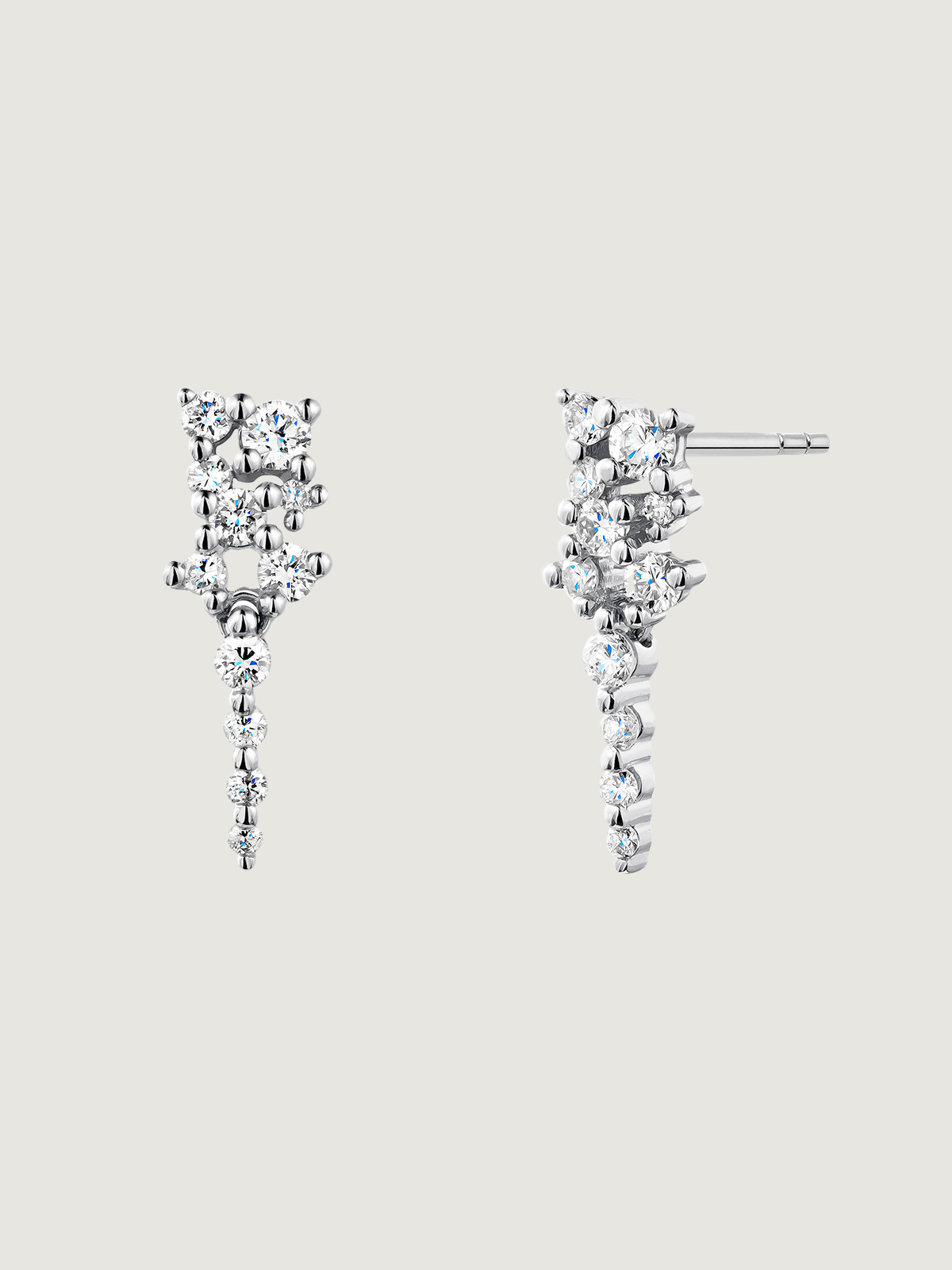9K white gold earrings with 0.222 cts diamonds