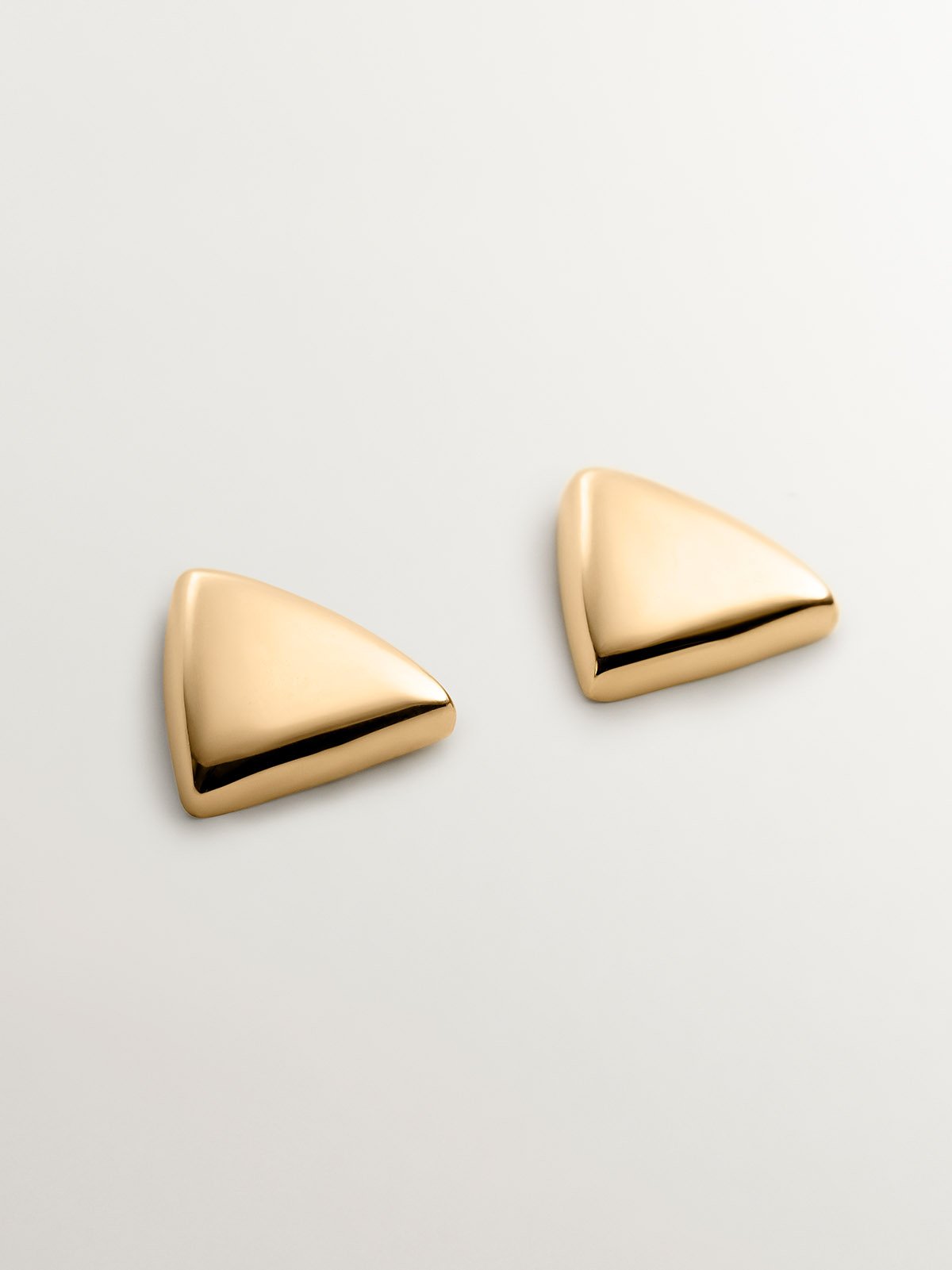 Boucles d'oreilles en argent 925 plaqué or jaune 18 carats de forme triangulaire