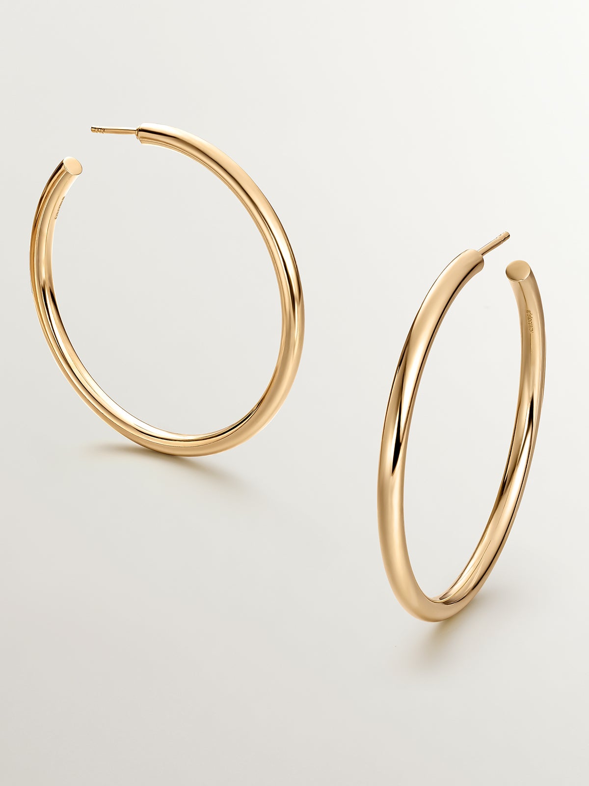 Boucles d'oreilles créoles larges en argent 925 plaqué or jaune 18K