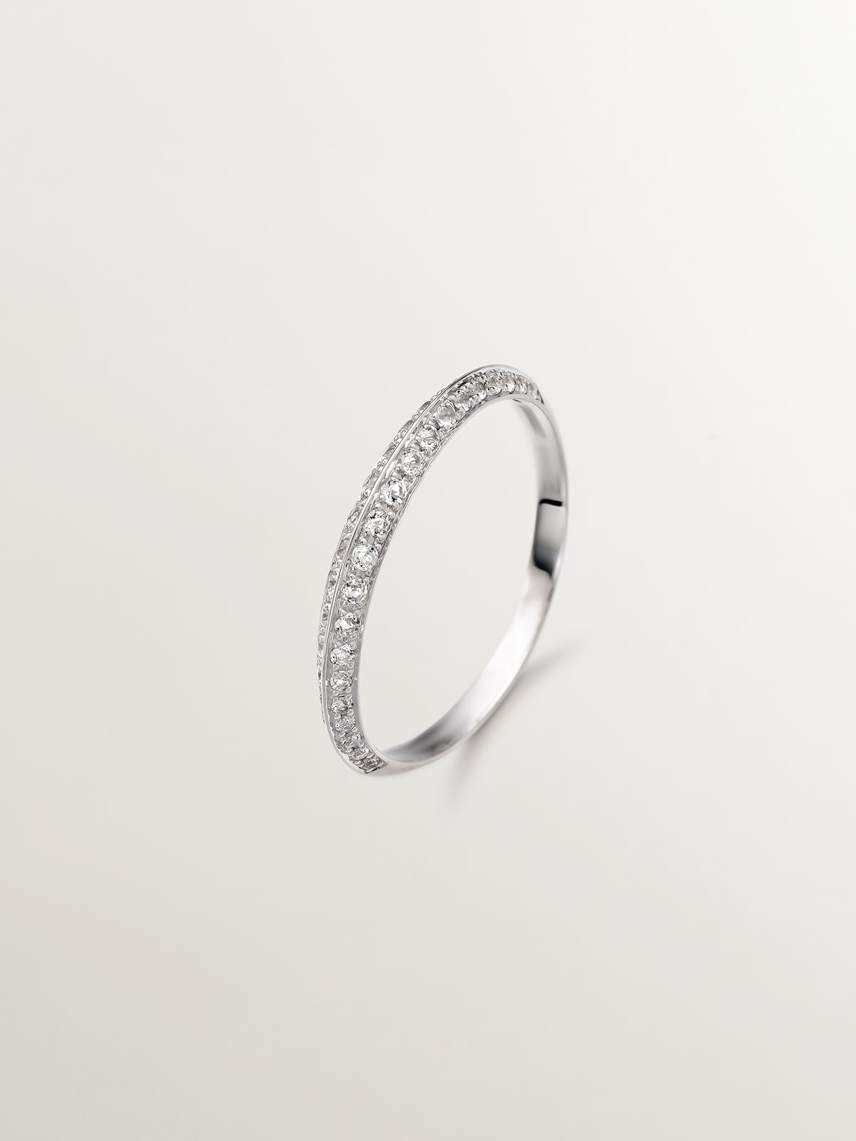 Anillo de plata 925 con topacios blancos