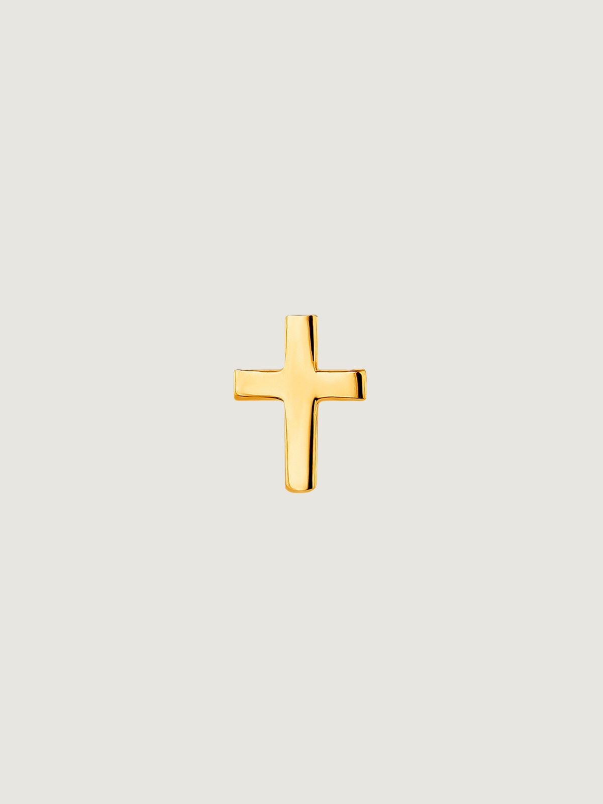 Individual 925 silver earring dipped in 18K yellow gold with cross.
