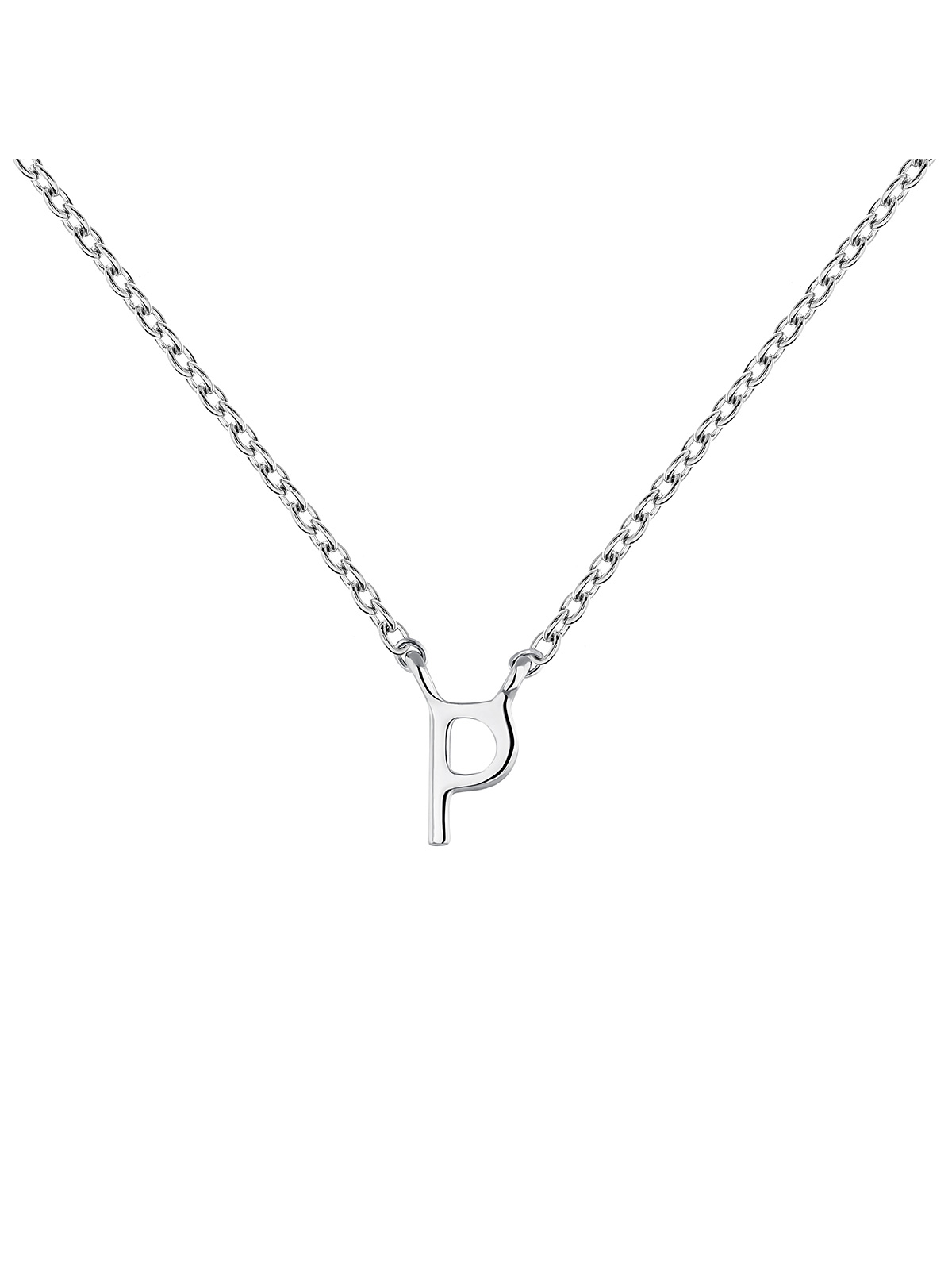 Collier iniciale P or blanc , J04382-01-P, mainproduct