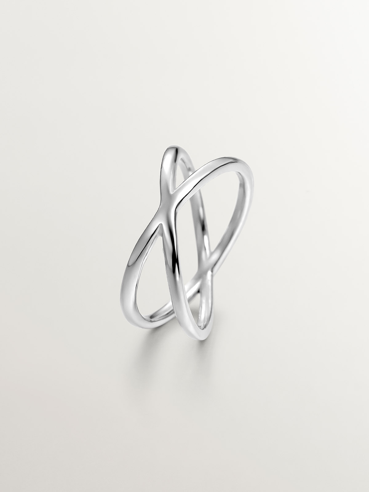 925 Silver Double Crossed Ring