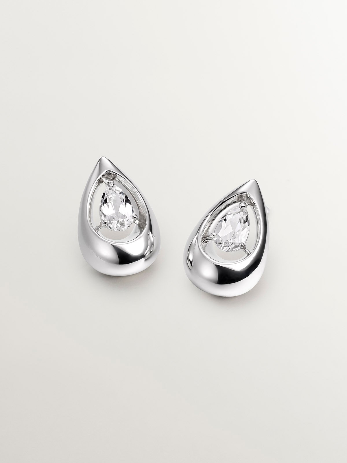925 silver earrings with white topazes