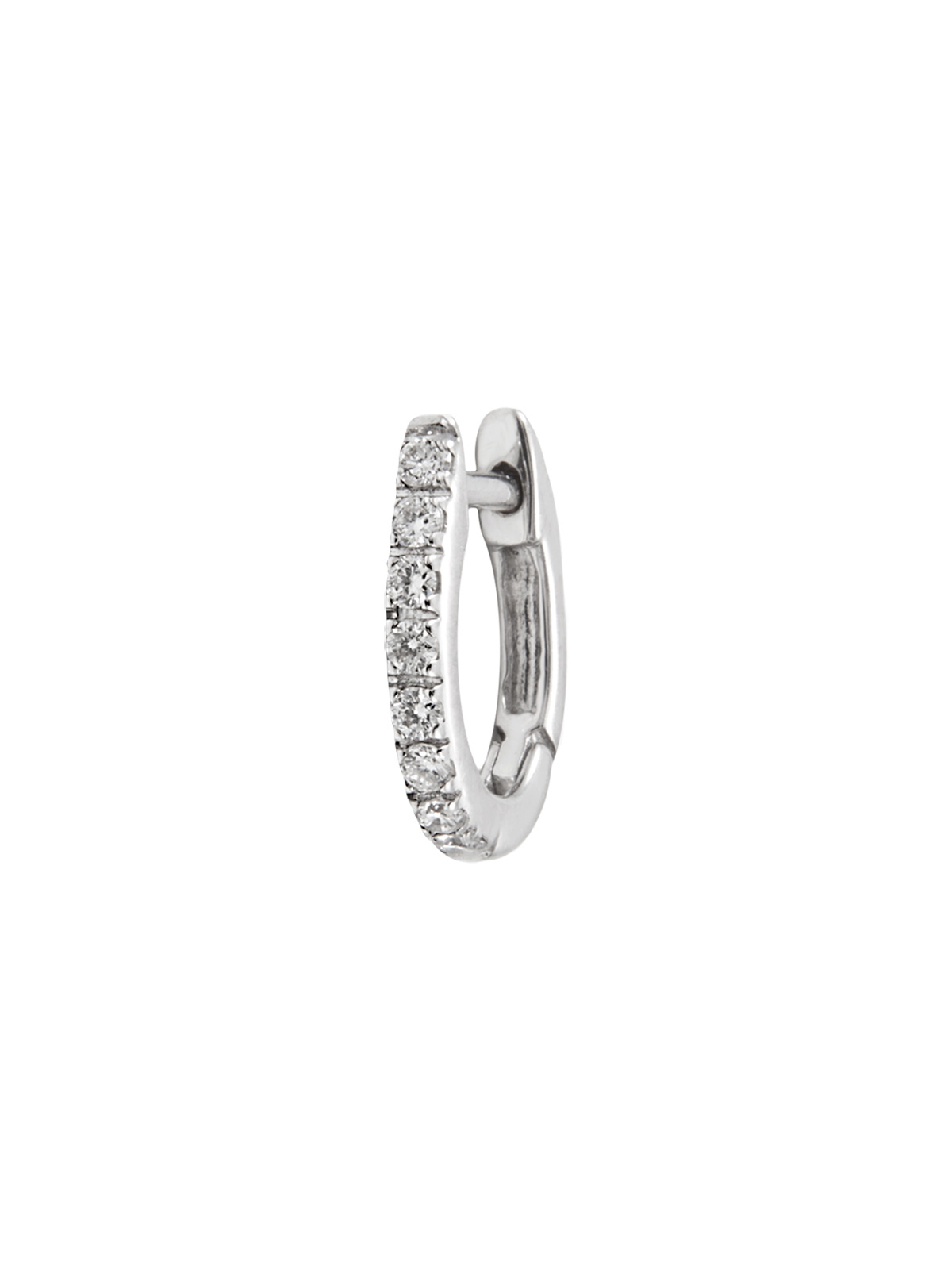 18K white gold individual earring with diamond.