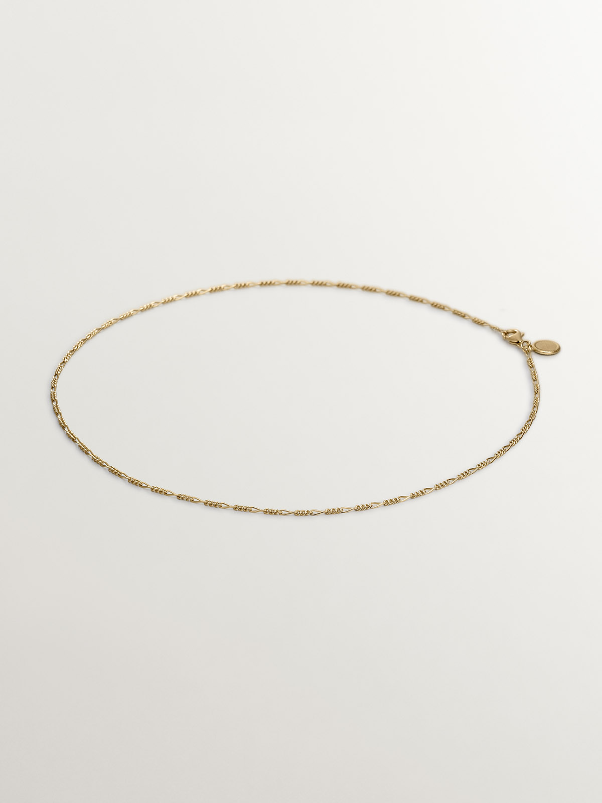 925 Silver chain bathed in 18K yellow gold with Figaro links