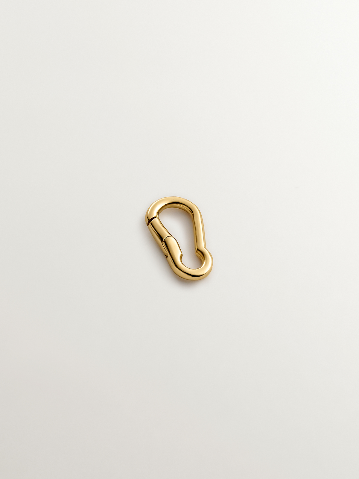 925 Silver carabiner charm plated in 18K yellow gold