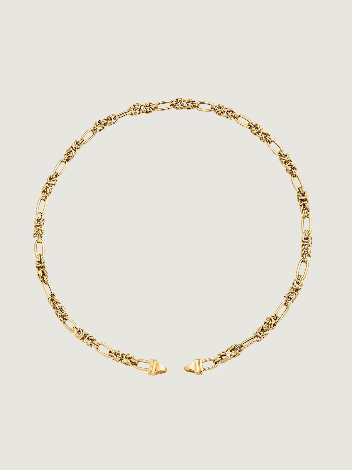 Combination link chain made of 925 silver, bathed in 18K yellow gold
