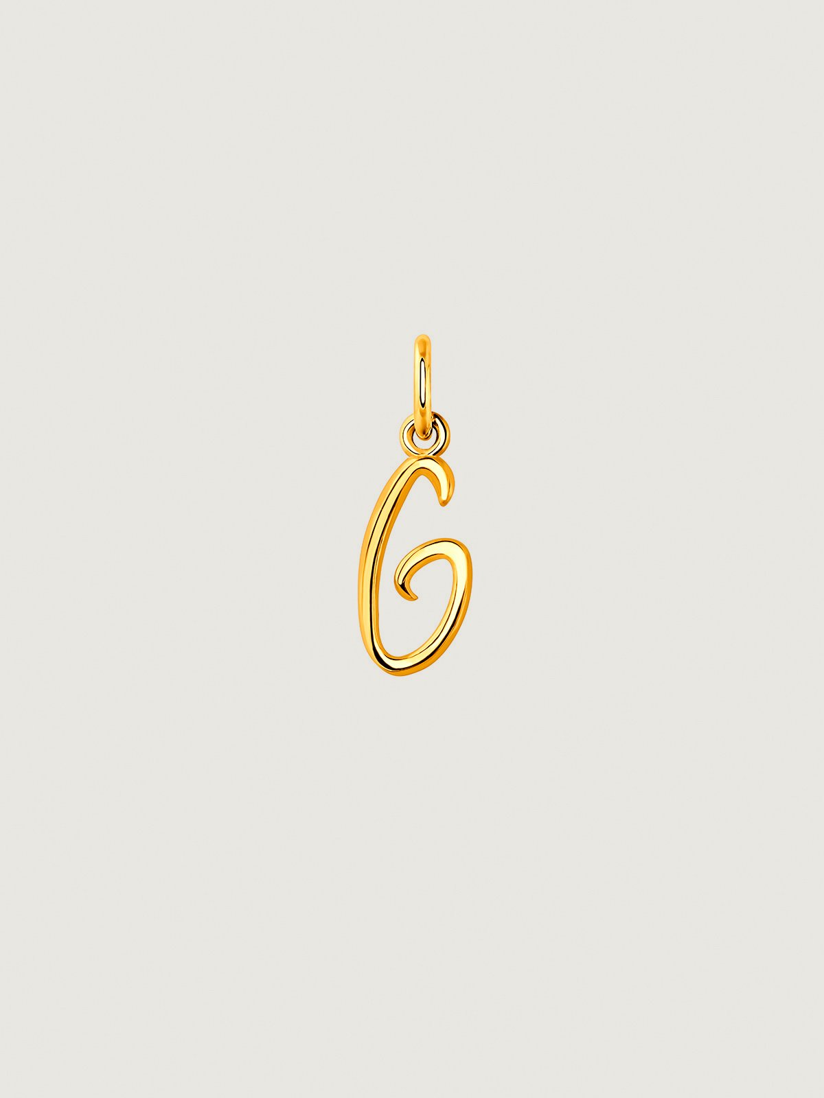 925 Silver charm bathed in 18K yellow gold with initial M.