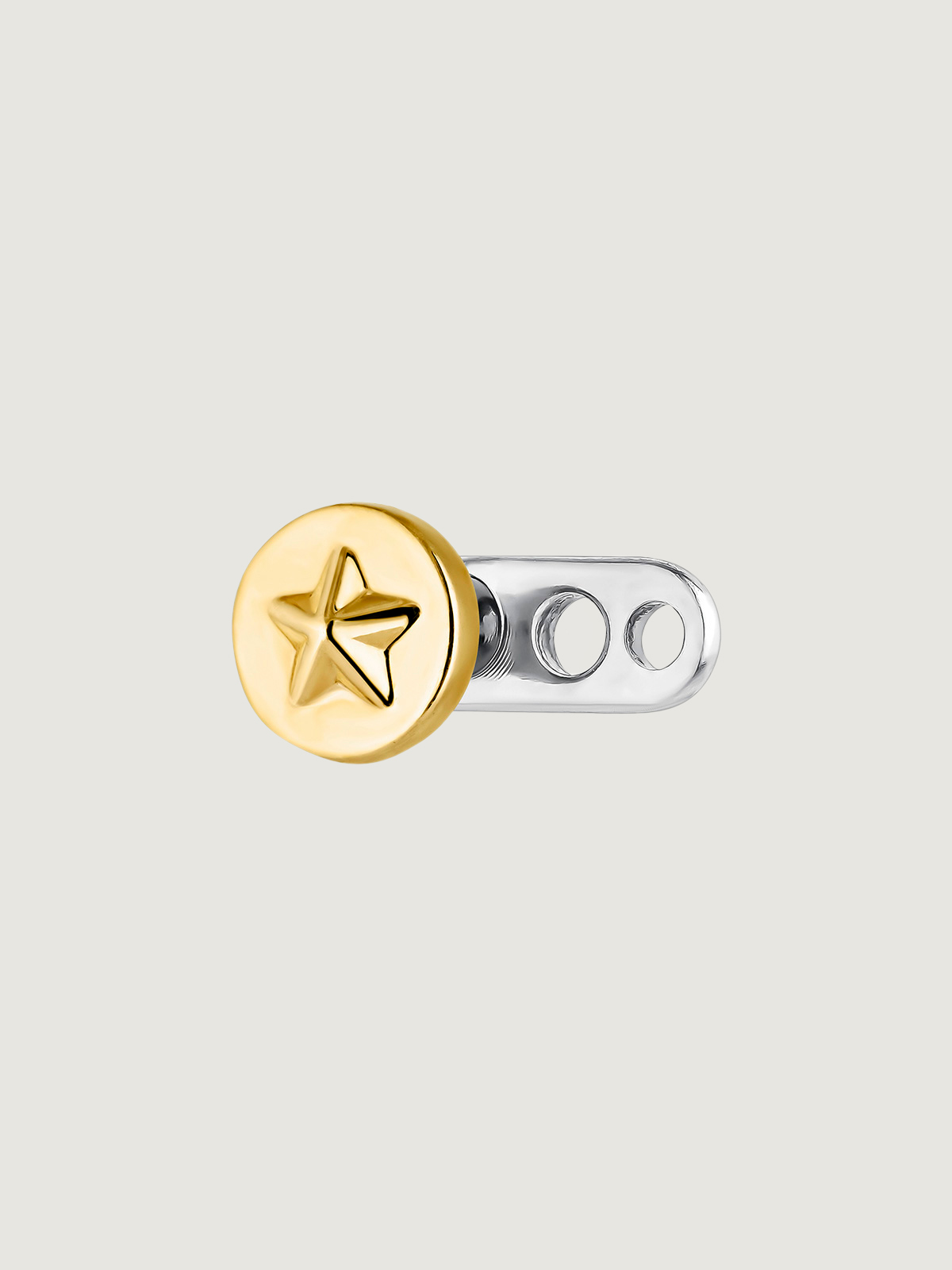 18K Yellow Gold and Titanium Microdermal with Star