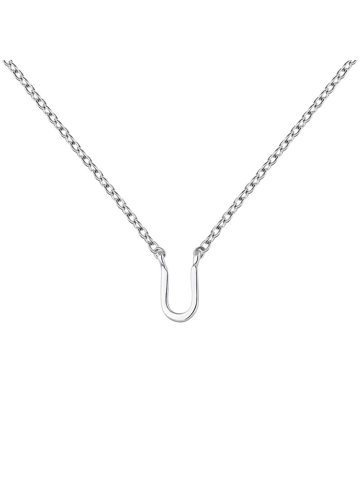 White gold Initial U necklace , J04382-01-U, mainproduct