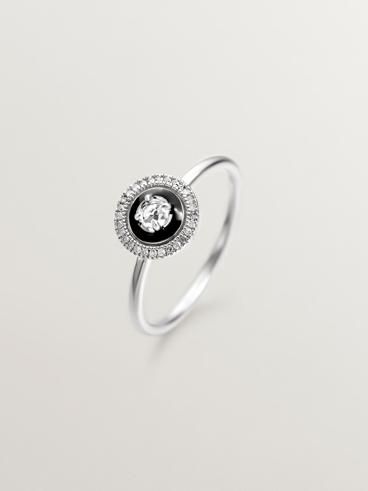 925 Anneau Tresillo en argent avec topacios bleu et blanc londonien