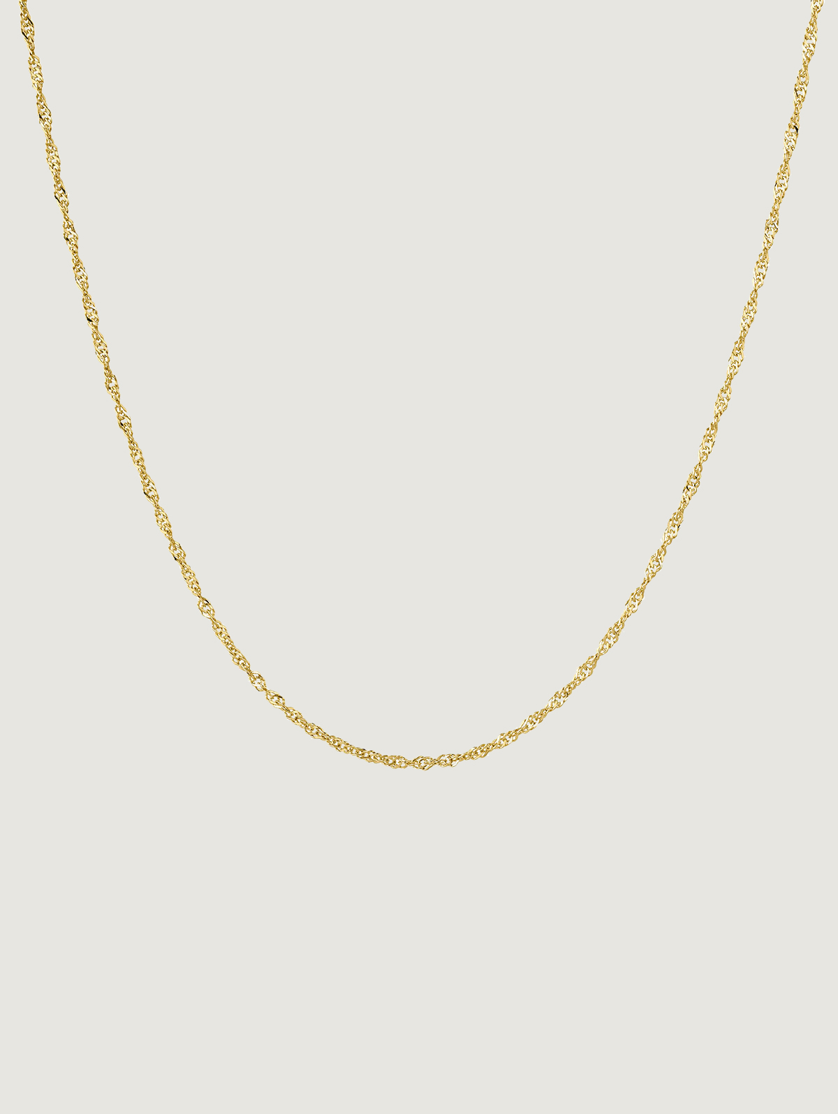 Fine link chain of 9K yellow gold rat tail