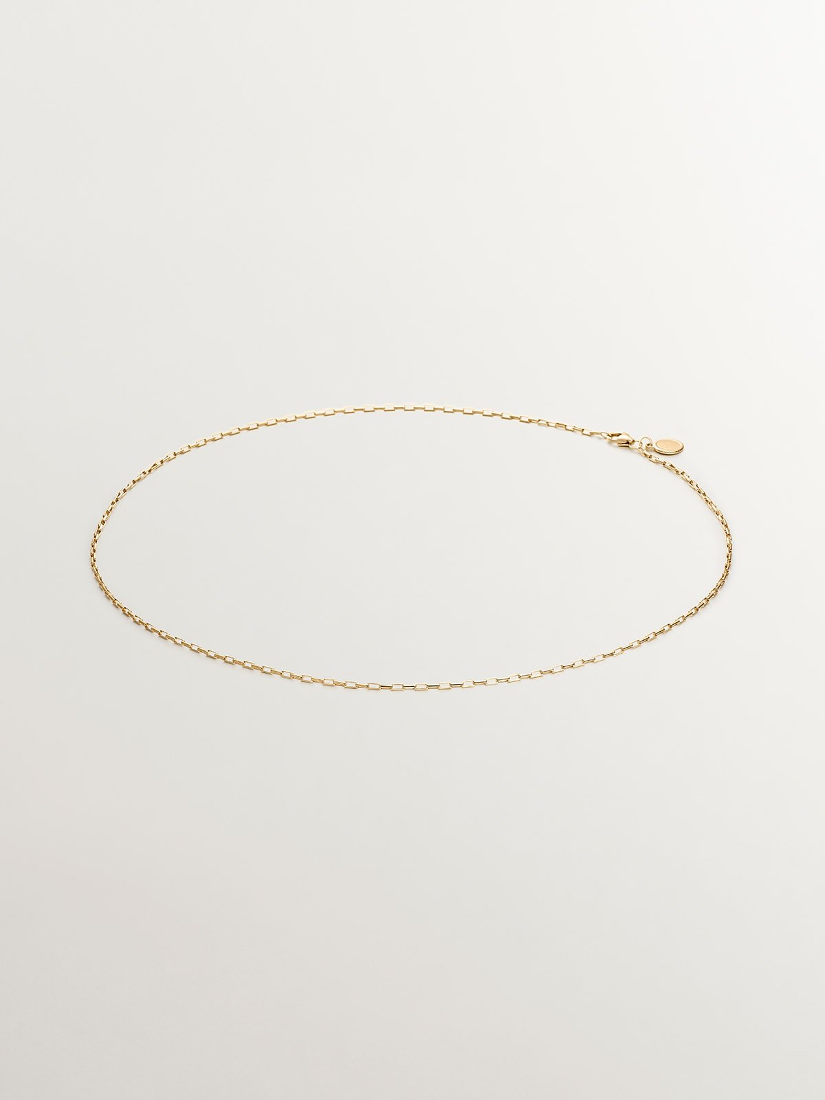 925 Silver chain bathed in 18K yellow gold with rectangular links.