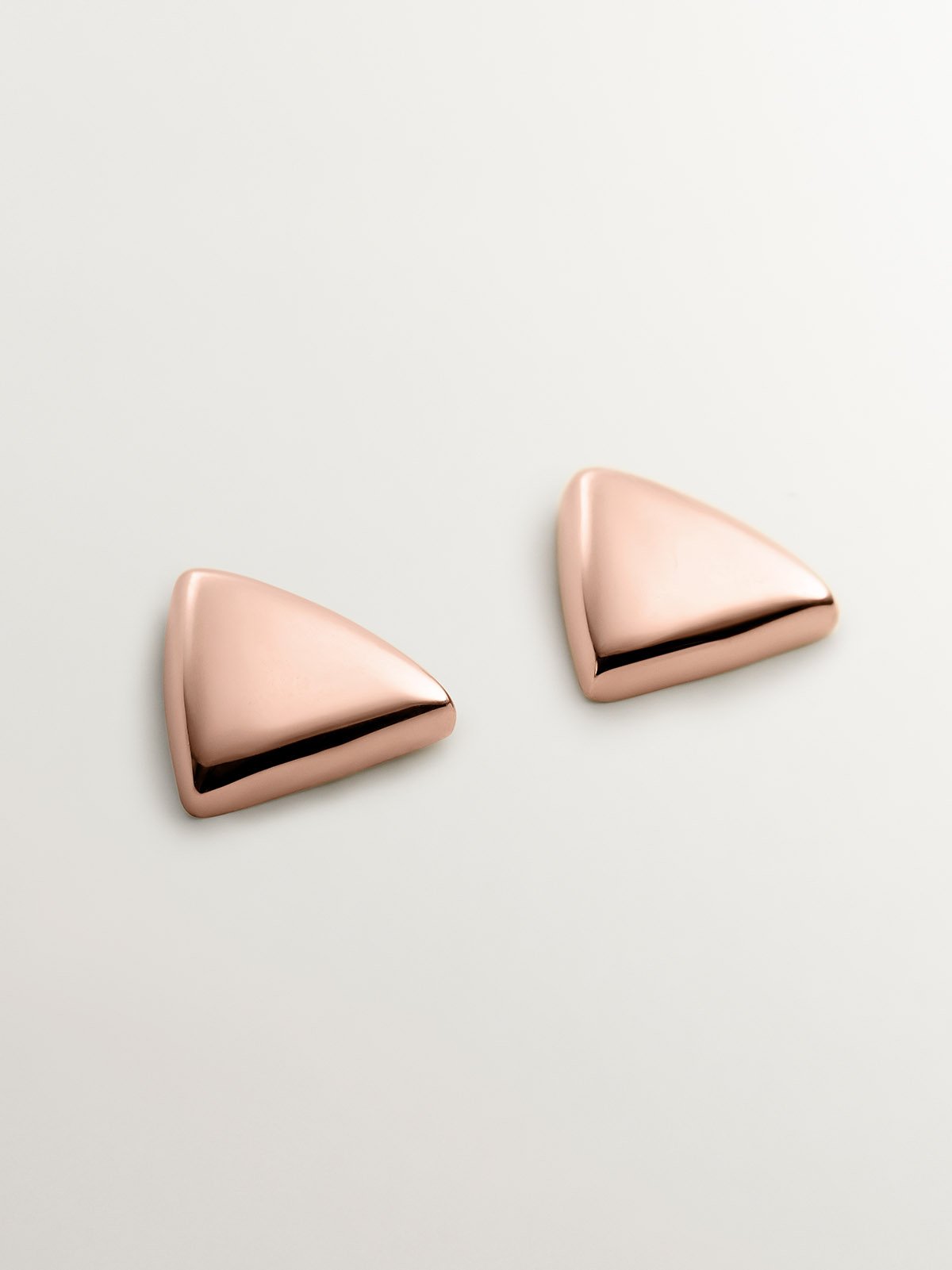 Boucles d'oreilles en argent 925 plaqué or rose 18 carats de forme triangulaire