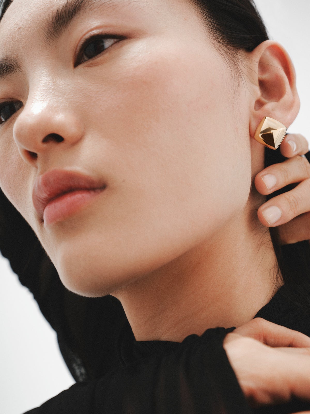 Pendientes de plata 925 bañada en oro amarillo de 18K con forma cuadrada